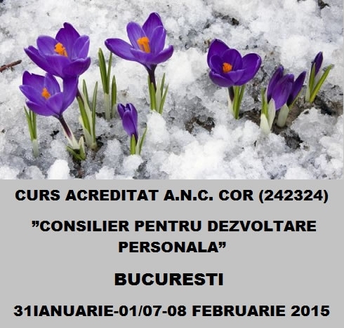 Curs acreditat "Consilier pentru dezvoltare personala" Din 31 ianuarie, in Bucuresti
